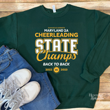 2023 Damascus Cheer State Champs Hero T-Shirt - Green HTV