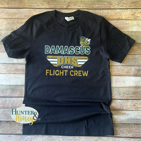 2024 Damascus Cheerleading Flight Crew Metallic Competition Tee