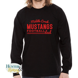 Mustangs Old School Football Dad Long Sleeve Tee