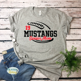 Mustangs Big Football Senior Mom Tee