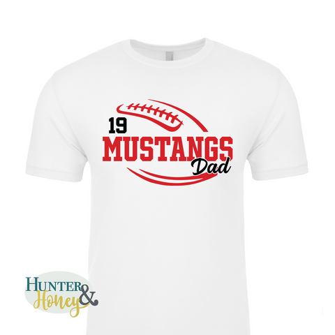 Mustangs Big Football Dad Tee