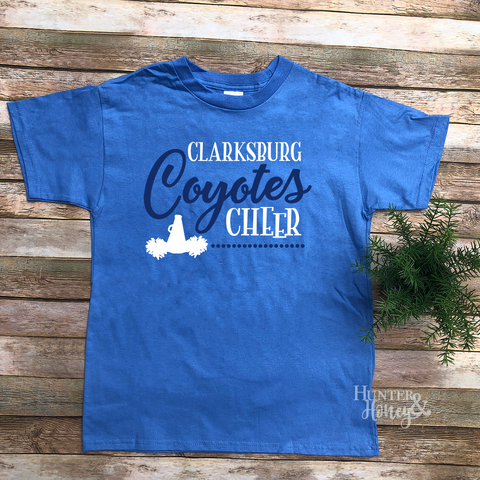 Clarksburg Cheer Fun Youth T-Shirt in Carolina Blue