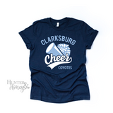 Clarksburg Cheer Megaphone Pom Coyotes T-Shirt in Navy