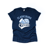 Clarksburg Cheer Megaphone Pom T-Shirt in Navy