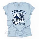Clarksburg Cheer Megaphone and Pom T-Shirt