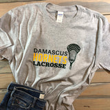 Damascus lacrosse grey t-shirt with boy's stick 