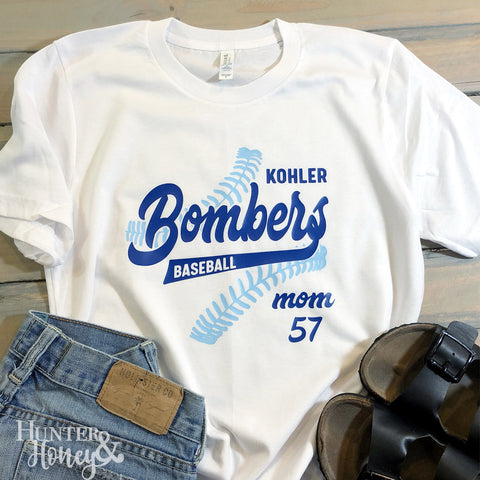 Kohler Bombers Laces Baseball Mom Tee