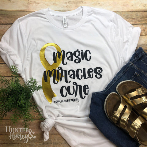 Magic Miracles Cure Childhood Cancer Awareness T-Shirt