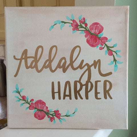 Hand Painted Name Canvas