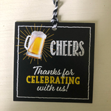 Cheers Thank You for Celebrating With Us Birthday Party Decoration Tags