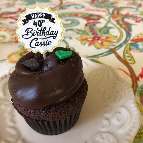 Custom 40th Birthday Cupcake Topper