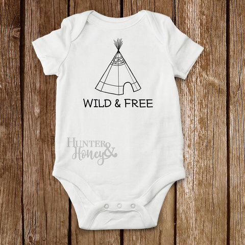 Wild & Free Infant Bodysuit with teepee