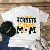 Damascus Hornets Senior Mom fun football tee in white
