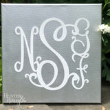Silver Monogrammed Canvas